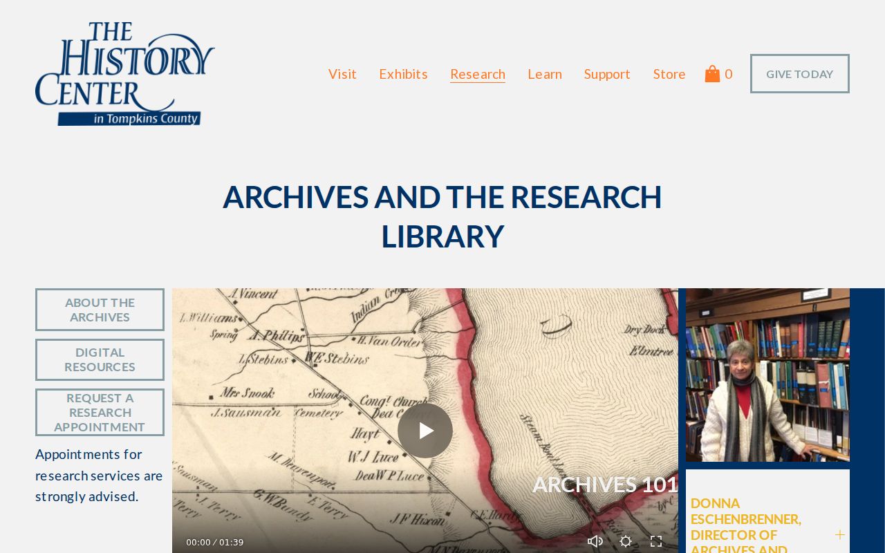 Town of Ithaca city directory research at the History Center holdings page