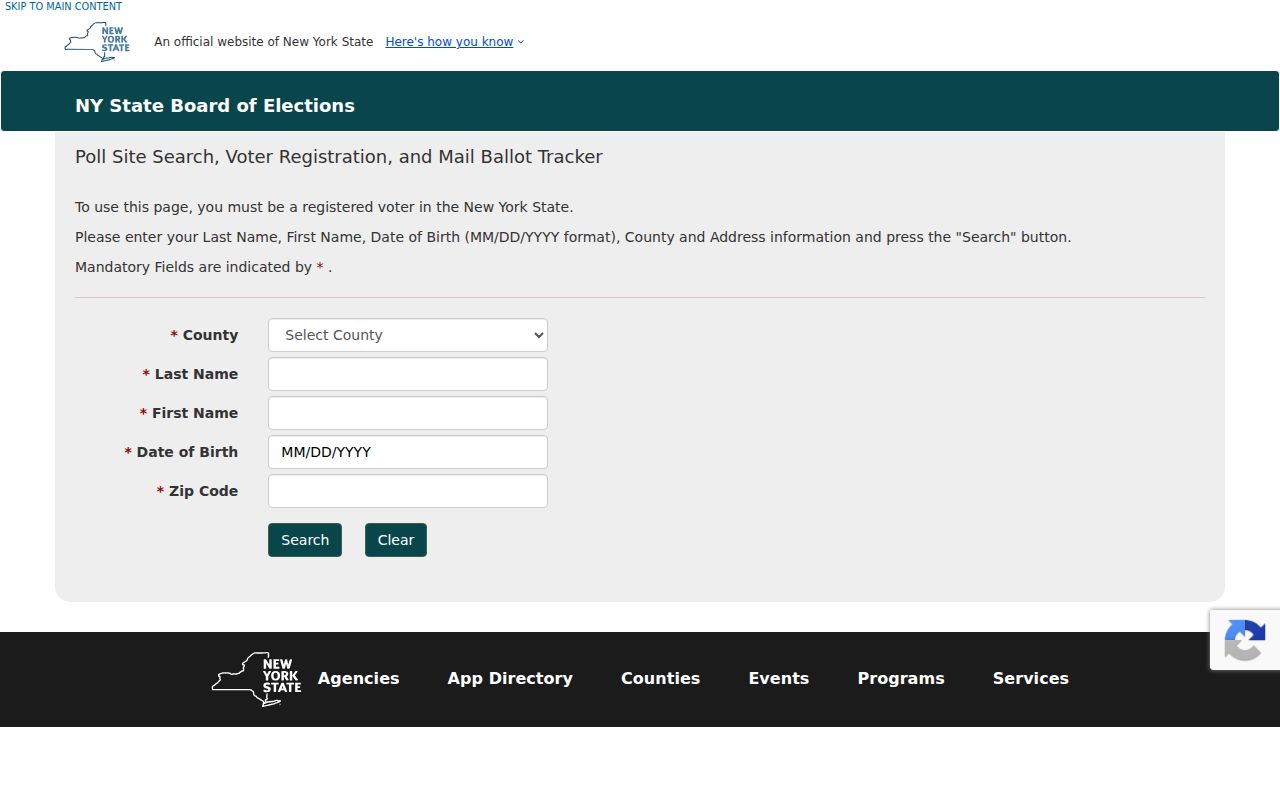 Town of Ithaca residents directory New York voter lookup required fields